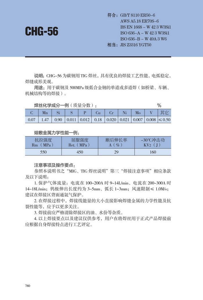 大西洋CHG-56(ER70S-6)碳钢直条氩弧焊丝TIG