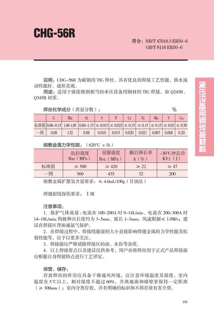 CHG-56R(ER50-6)压力容器用氩弧焊丝 直条TIG碳钢焊丝